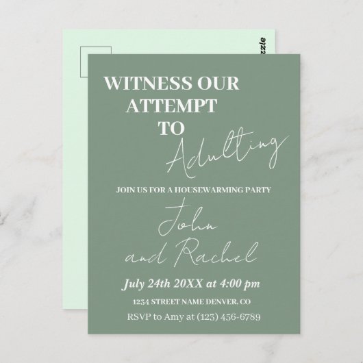 姦淫の引っ越し祝いパーティーパーティー ポストカード (正面/裏面)