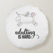 姦淫は懸命おもしろいユニコーン ラウンドクッション (裏面)