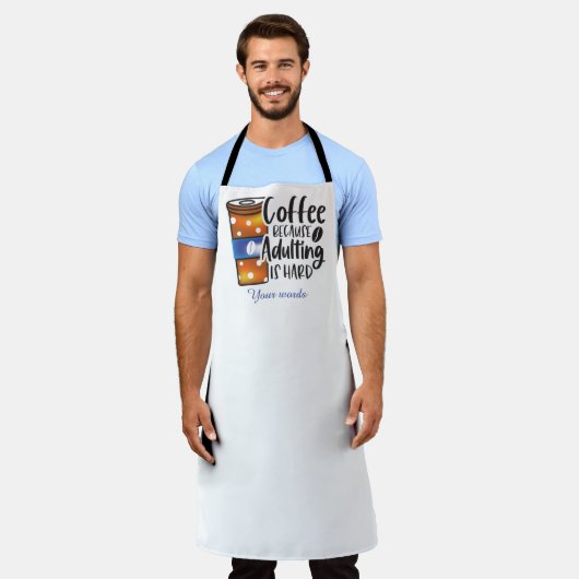 姦淫は懸命なので自分でコーヒーを作る エプロン (着用した状態)