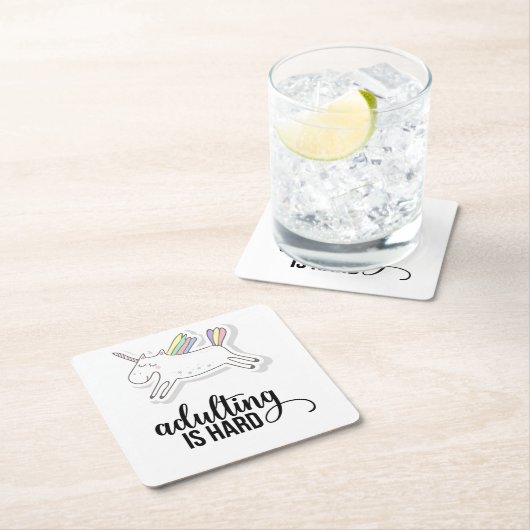 姦淫は懸命 おもしろい スクエアペーパーコースター (インサイチュ)