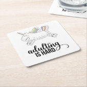 姦淫は懸命 おもしろい スクエアペーパーコースター (アングル)