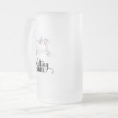 姦淫は懸命 おもしろい フロストグラスビールジョッキ (正面左)