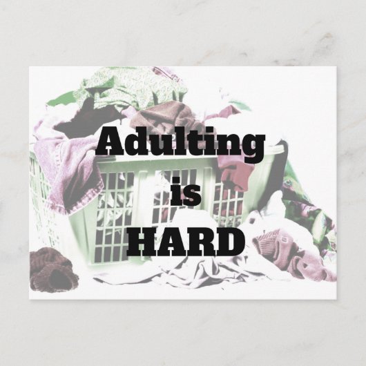 姦淫は洗濯カゴの葉書と懸命 ポストカード (正面)