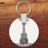 姦淫遊は懸命だからギターだ。B & W キーホルダー (正面)