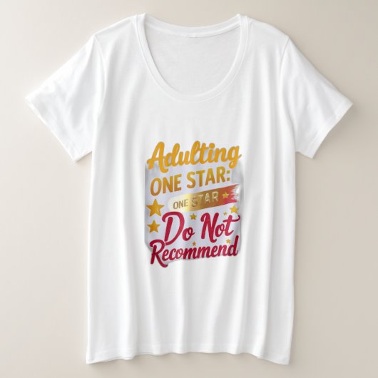 姦淫:一つ星、お勧めしません プラスサイズTシャツ (デザイン正面)