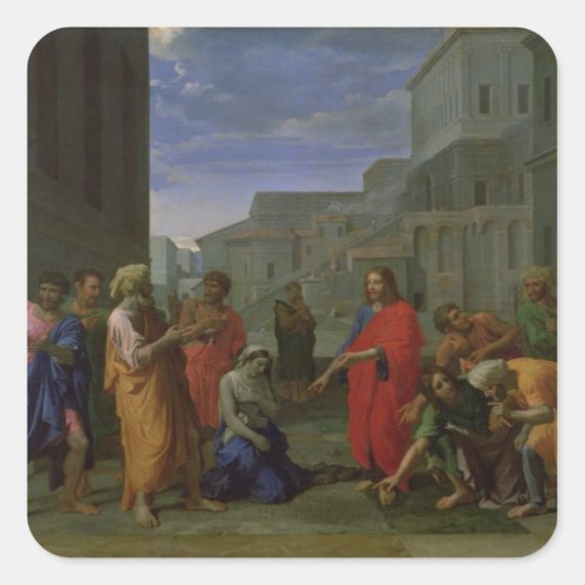 姦通1653年で取られる女性 スクエアシール (正面)