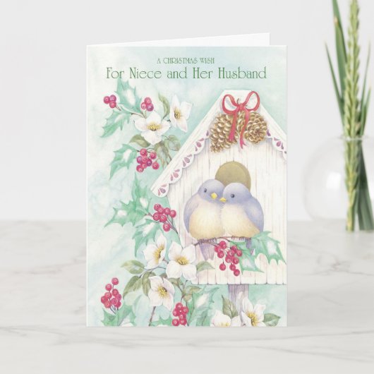 姪および彼女の夫のためのクリスマスの願い シーズンカード (正面)