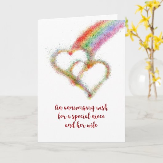 姪および彼女の妻のための記念日の願い カード (黄色い花)