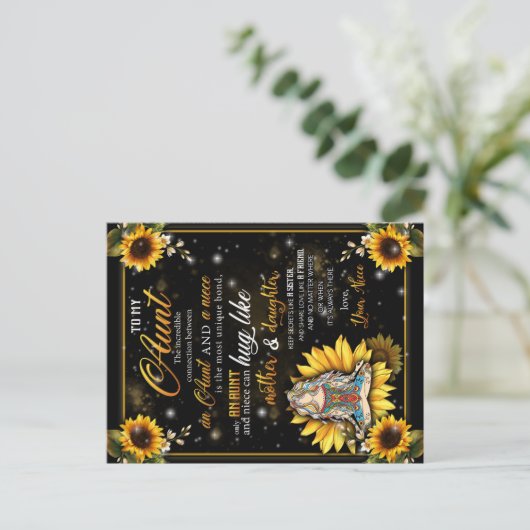 姪からのかわいいひまわりさん 案内ポストカード (スタンド正面)