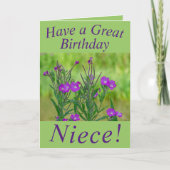 姪かわいらし用野花誕生日カード カード (正面)