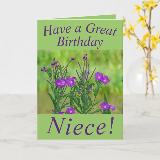 姪かわいらし用野花誕生日カード カード (黄色い花)