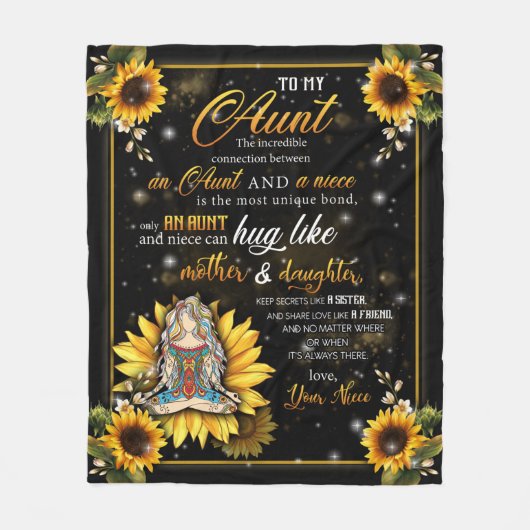 姪かパーソナライズされたら叔母への手紙 フリースブランケット (正面)