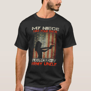 姪が背中を持っている – 軍のおじさ誇りを持ったん軍隊 Tシャツ