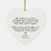 姪っ子のおばさんからのキュートおばさんプレゼントおばさんクリスマス セラミックオーナメント (裏面)