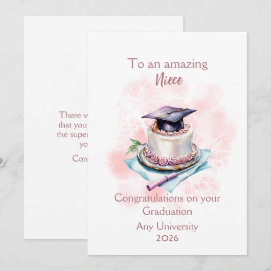 姪っ子の卒業おめでとう キャップとケーキ (正面/裏面)