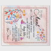 姪っ子の花恋人の贈り物から叔母に ラッピングペーパー (フラット)