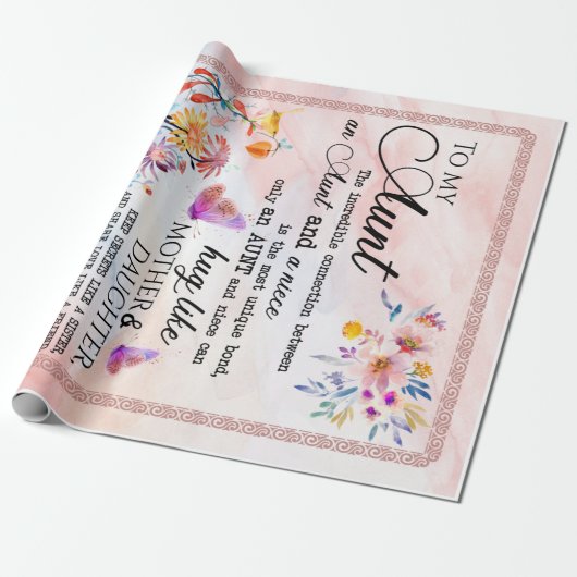 姪っ子の花恋人の贈り物から叔母に ラッピングペーパー (アンロールド)