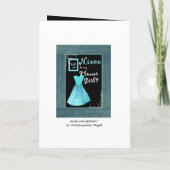 姪っ子 花嫁の介添え人 招待状 ターコイズブルーのドレス (裏面)