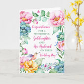 姪と夫の結婚式のお祝い カード (黄色い花)