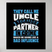 姪と甥おもしろいからのメンスおじさんのプレゼント ポスター (正面)