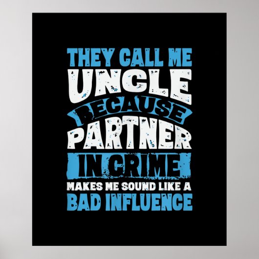 姪と甥おもしろいからのメンスおじさんのプレゼント ポスター (正面)