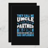 姪と甥かおもしろいら贈られるメンスの叔父 シーズンカード (正面/裏面)