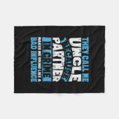 姪と甥かおもしろいら贈り物をメンスの叔父 フリースブランケット (正面(横))