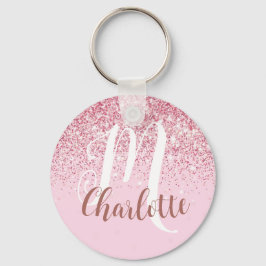 姪のためのギフト赤面ピンクグリッタースパークル キーホルダー