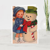 姪のためのレトロのクリスマスの挨拶状 シーズンカード (正面)