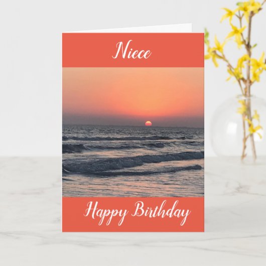 姪のための日の入り カード (黄色い花)