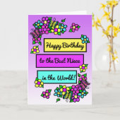 姪のための明かわいらしるいお洒落誕生日 カード (黄色い花)