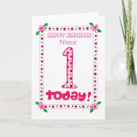 姪のための誕生日カード1枚 カード (正面)