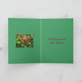 姪のための赤いベリーのクリスマスカード カード (内部)