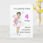 姪のための4thバースデーカード カード (黄色い花)
