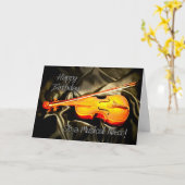 姪のため、バイオリンが付いている音楽的なバースデー・カード カード (黄色い花)