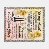 姪のひまわり恋人のギフトから叔母に フリースブランケット (正面(横))