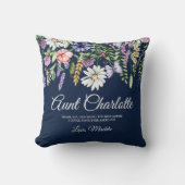 姪のカスタム野花からの叔母のメッセージ クッション (正面)