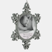 姪のクリスマスおばさん伯父 スノーフレークピューターオーナメント (左)