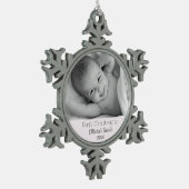 姪のクリスマスの叔父の写真 スノーフレークピューターオーナメント (左)