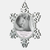 姪のクリスマスの叔父の写真 スノーフレークピューターオーナメント (右)