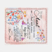 姪のパーソナライズされた叔母に フリースブランケット (正面(横))