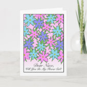 姪のフラワーガール招待状、パステルカラーの花 招待状 (正面)