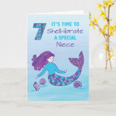 姪の七誕生日スパークリルックメイド カード (黄色い花)