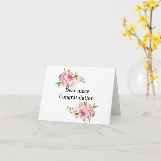 姪の卒業カード カード (黄色い花)