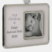 姪の名前の写真からクリスマスおばさん1位 シルバープレートフレームオーナメント (右)