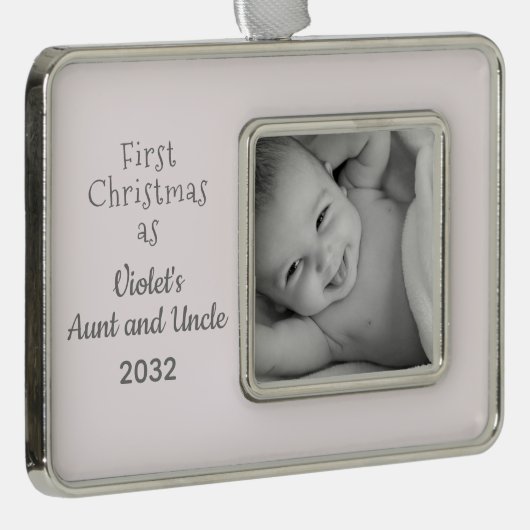 姪の名前の写真からクリスマスおばさん1位 シルバープレートフレームオーナメント (右)