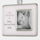 姪の名前の写真からクリスマスおばさん1位 シルバープレートフレームオーナメント (左)