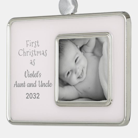 姪の名前の写真からクリスマスおばさん1位 シルバープレートフレームオーナメント (左)