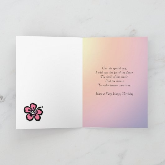 姪の年齢3でバレリーナの誕生日カード カード (内部)