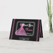 姪の後輩の新婦付添人は-紫色のガウン感謝していしています サンキューカード (裏面)